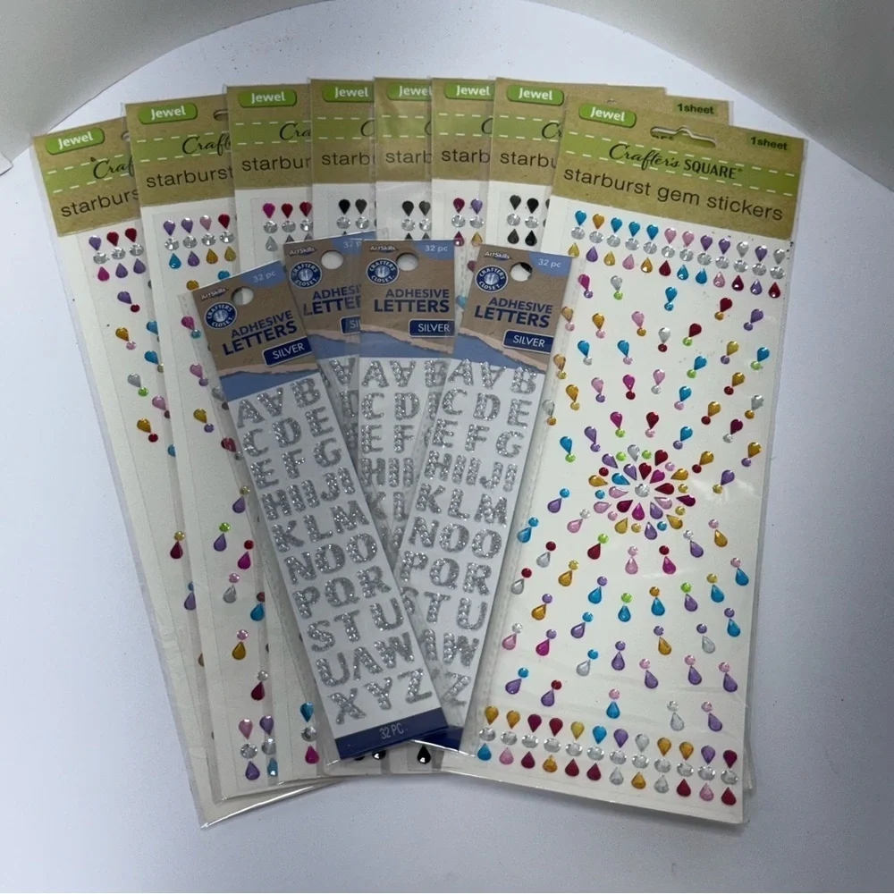 Starburst Gem Stickers and Adhesive Letters Set